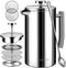 BAYKA French Press Coffee Maker, Stainless Steel 34oz Double-Wall Metal Insulated Coffee Tea Makers with 4 Level Filtration System, Rust-Free, Dishwasher Safe