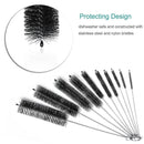 Bottle Cleaning Brushes, 8 Inch Nylon Tube Brush Set, Cleaner for Narrow Neck Bottles Cups with Hook, Set of 10pcs