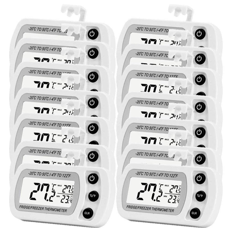 4 Pack Digital Refrigerator Freezer Thermometer,Max/Min Record Function with Large LCD Display by LinkDm