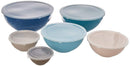 Gourmet Home Products 12 Piece Nested Polypropylene Mixing Bowl Food Storage Set with Lids, Slate Blue