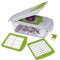 Vegetable and Fruit Chopper with 3 Stainless Steel Blades, Adjustable Slicer & Dicer With Storage Container and Non-Skid Base, by Tiabo