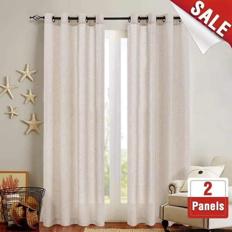 Curtains for Living Room 84 inch Grey Moroccan Tile Linen Blend Grommet Window Treatmenrt Set 2 Panels Bedroom Kitchen