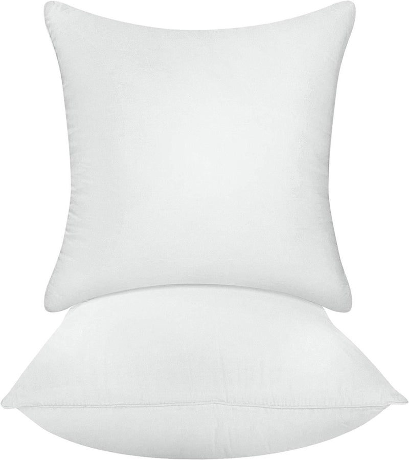 Utopia Bedding Decorative Pillow Insert (Pack of 2, White) - Square 18x18 Sofa and Bed Pillow - Microfiber Cover Indoor White Pillows