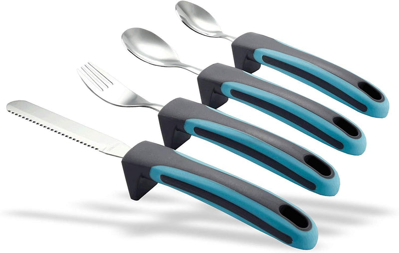 BunMo Easy Grip Cutlery - Great for The Elderly, Disabled Or Those Suffering with Tremors and Trembling Hands. Easy Pick up. (1x Set)