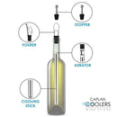 Caplan Coolers: Wine Bottle Chiller Cooling Stick (with Pourer, Aerator, and Bottle Stopper)