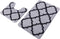 Office Marshal 2 Piece Bath Rug Set Non Slip Bathroom Shower Rug and U-Shaped Toilet Contour Mat Washable(20" x 32"+20"x 16.5"),Blue