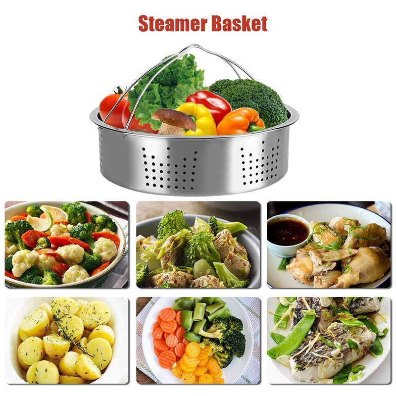 Pressure Cooker Accessories Set Steamer Basket, Egg Bites Mold, Egg Rack, Silicone Mini Oven Mitts, Springform Pan Fits for 6/8 Qt with 2 Pack Sealing Ring for 5 or 6 Quart IP Pot Models (8pcs)