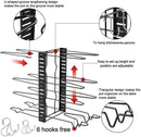 Pot Rack Organizer-Adjustable 8+ Pots and Pans Oragnizer, Kitchen Counter and Cabinet Pot Lid Holder with 3 DIY Methods (6 Hooks Included)