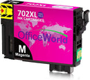 OfficeWorld Remanufactured Ink Cartridege Replacement for Epson 702 702XL 702 XL T702XL Used for Workforce Pro WF-3720 WF-3730 WF-3733 All-in-One Printer, 5 Pack(2BK/1C/1Y/1M)