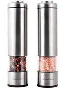 Electric Pepper Grinder or Salt Grinder Mill Set (Pack of 2) by LuxeCulina | Battery Operated with Light | Automatic Shakers with Adjustable Coarseness