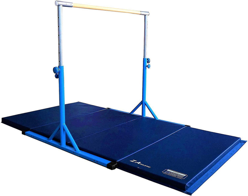 Z Athletic Adjustable Kip Bar and Gym Mat for Children's In Home Gymnastics Multiple Sizes and Colors