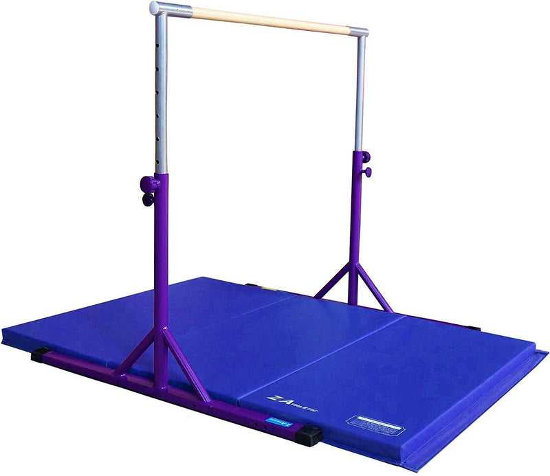 Z Athletic Adjustable Kip Bar and Gym Mat for Children's In Home Gymnastics Multiple Sizes and Colors