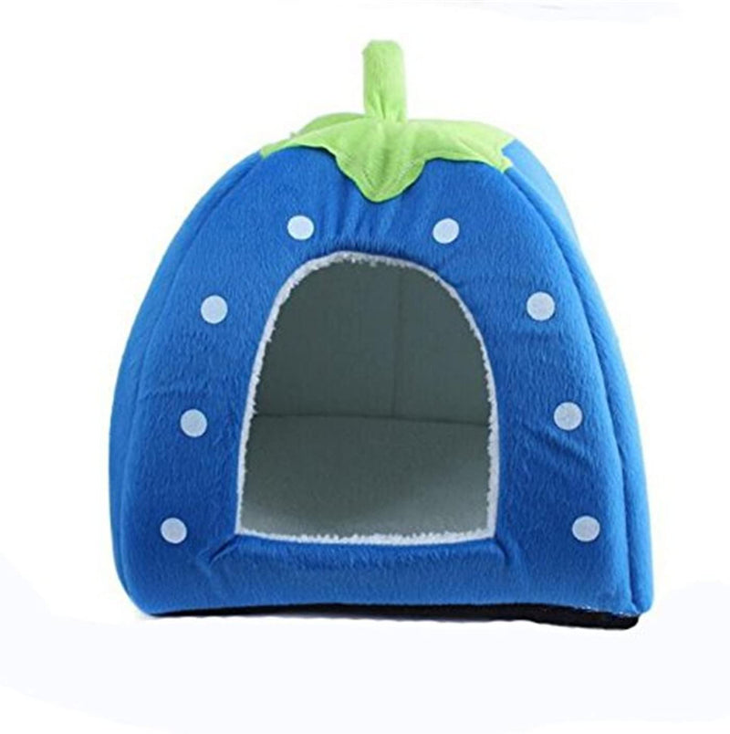 Nest 9 Strawberry Style Cute Soft Cotton Sponge Puppy Cat Dog House Pet Bed Dome Tent Warm Cushion Basket