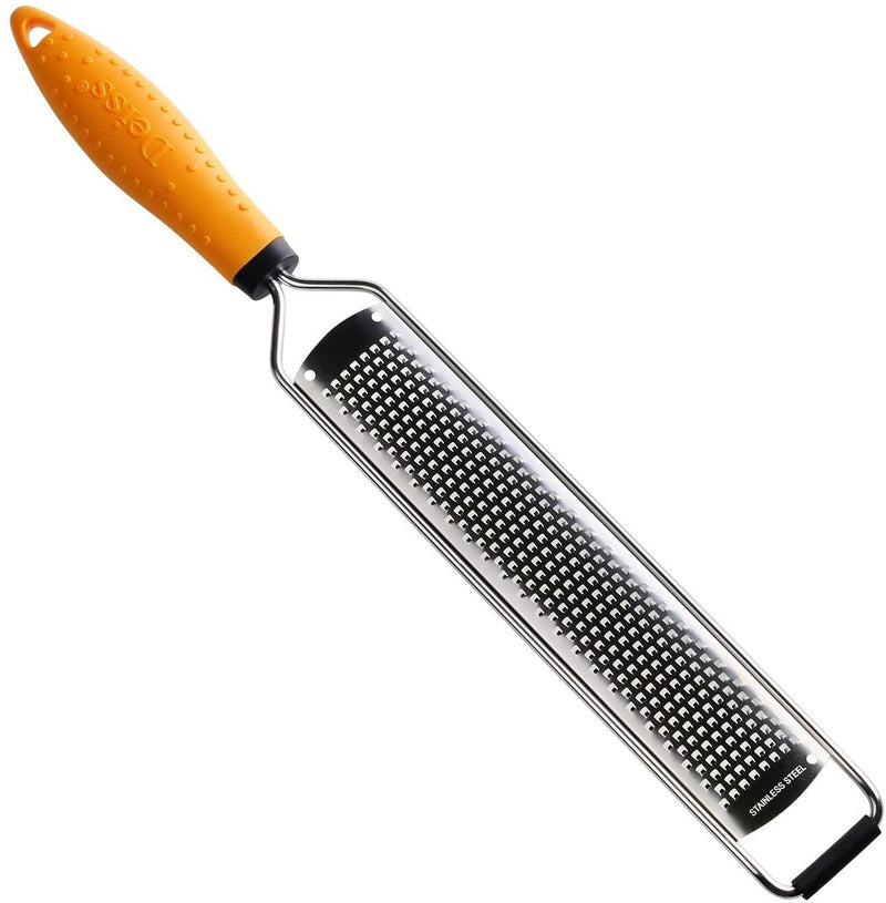 Deiss PRO Citrus Lemon Zester & Cheese Grater - Parmesan Cheese, Lemon, Ginger, Garlic, Nutmeg, Chocolate, Vegetables, Fruits - Razor-Sharp Stainless Steel Blade + Protect Cover - Dishwasher Safe