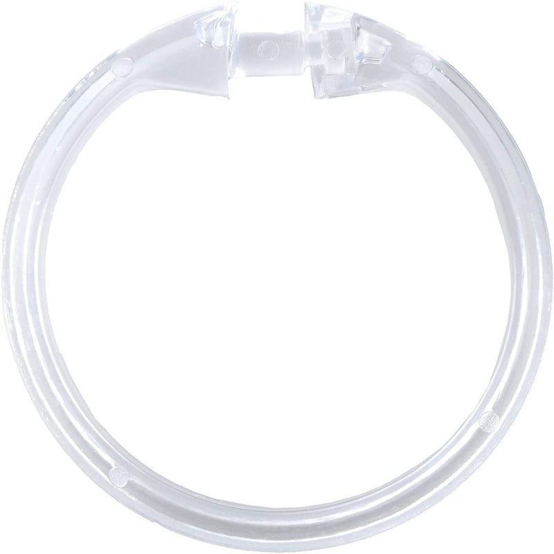 SlipX Solutions White Premium Plastic Shower Rings Provide Effortless Gliding on Standard Shower Rods (Set of 12, Easy Snap Closure, BPA-Free Plastic)