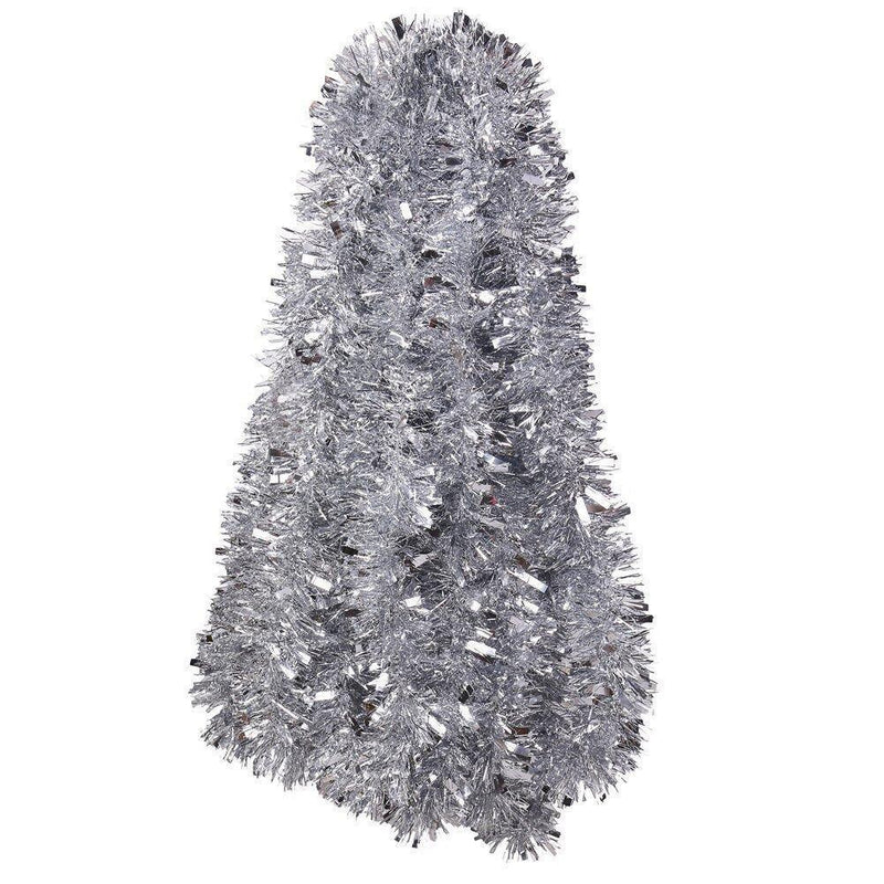 DECORA Silver Tinsel Garland Christmas Tree Decorations Wedding Birthday Party Supplies for 33 FEET Long