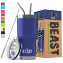 BEAST 30oz Stainless Steel Tumbler Vacuum Insulated Rambler Coffee Cup Double Wall Travel Flask Mug with Splash Proof Lid, 2 Straws, Pipe Brush & Gift Box Bundle By Greens Steel