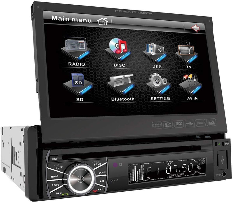 Power Acoustik PTID-8920B In-Dash DVD AM/FM Receiver with 7-Inch Flip-Out Touchscreen Monitor and USB/SD Input