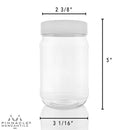 Pinnacle Mercantile Crystal Clear Plastic Jars with Screw on Lids 16 oz Set 6 Wide Mouth