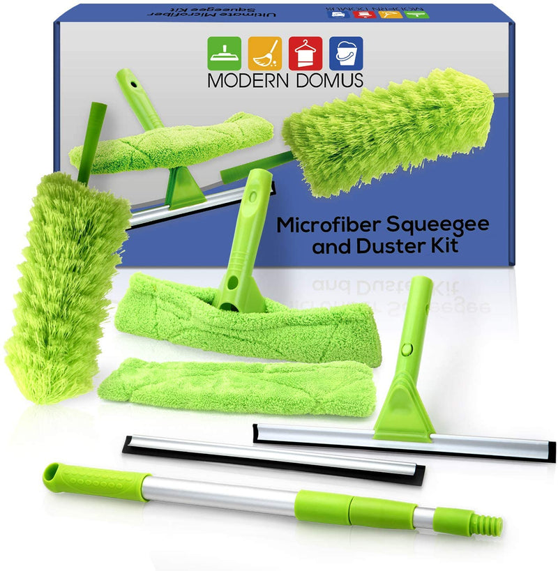 Telescopic Squeegee Window Cleaner Kit! Shower Squeegee, Window Cleaning Tools, Car Windshield Tool and Doors - Indoor/Outdoor Washing Equipment with Telescoping Pole