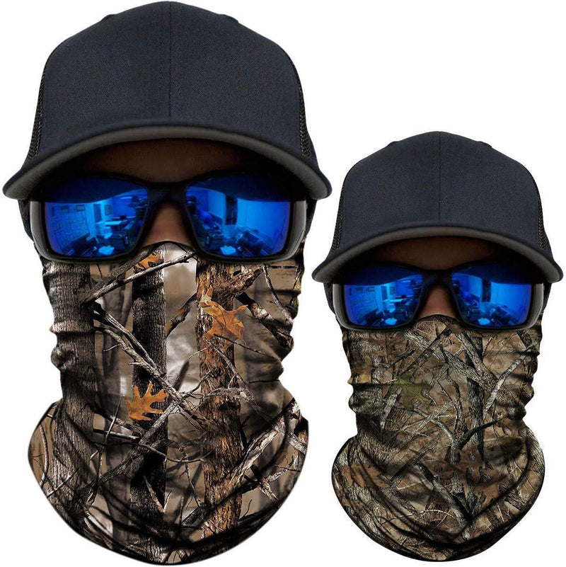 AXBXCX 2 Pack - Camouflage Print Seamless Neck Gaiter Bandana Face Mask for Outdoor Activities