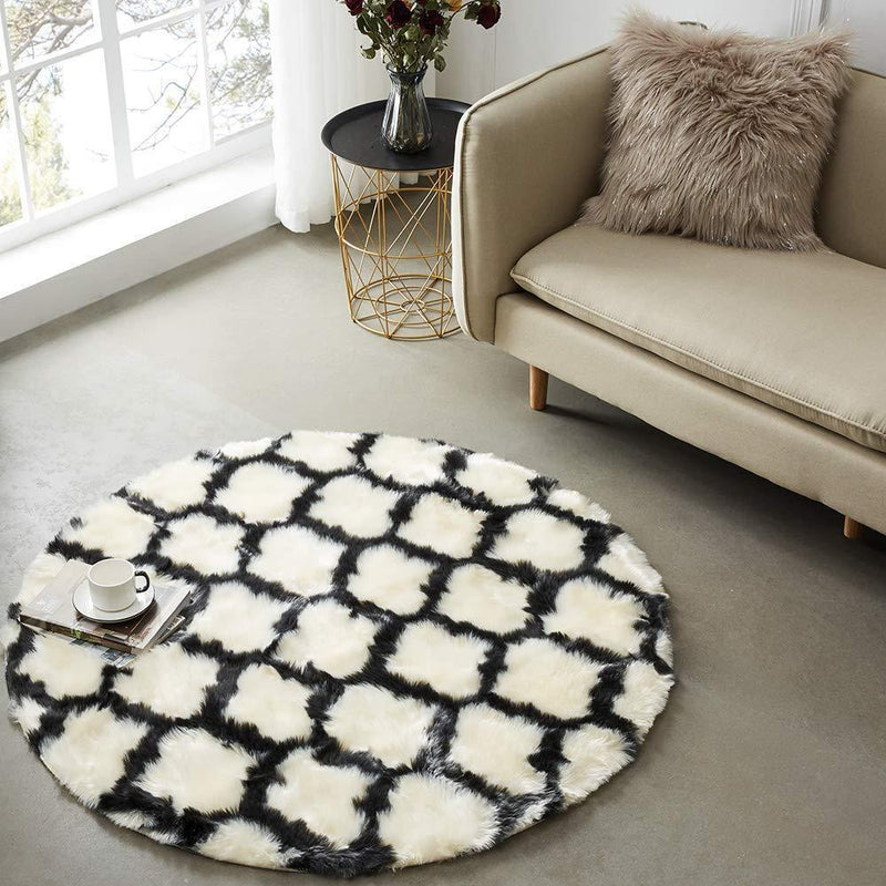 OJIA Deluxe Soft Fuzzy Fur Rugs Faux Sheepskin Shaggy Area Rugs Fluffy Modern Kids Carpet for Living Room Bedroom Sofa Bedside Decor(2 x 3ft, Grey)