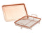 Chef’s Star Copper Crisper Tray - Ceramic Coated Cookie Tray & Mesh Nonstick Basket - Healthy Oil Free Air Frying Option For Chicken, French Fries, Onion Rings & More