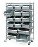 Seville Classics Commercial 8-Tier UltraZinc/Blue NSF 24-Bin Rack Storage System