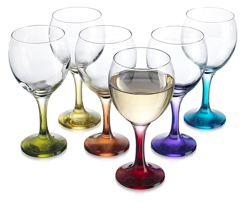 Carnival Color, Wine Glass 10 OZ Party Color Set of 6