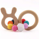 Teething Rings for Babies 5.5cm(2.1in) 20pcs Maple Original Wood Teether DIY jewelry Toys Infant Rattle (0.35in thick)