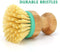 Set of 3 Pieces Bamboo Scrub Brush Dish Scrubber Household Cleaning Sink Wet Scrubber Brushes,Stiff Bristles, for Kitchen Pan Pot Dish Vegetables Cleaning(2 Mini and 1 Long Handle)