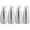 mDesign Modern Metal Foaming Soap Dispenser Pump Bottle for Kitchen Sink Countertop, Bathroom Vanity, Utility/Laundry Room, Garage - Save on Soap - Rust Free Aluminum - 4 Pack - Brushed/Silver