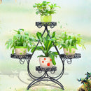 ZGXY Homes Garden 4-Tier Metal Plant Stand Shelf Display Rack Flower Pot Holder Indoor Outdoor Patio Corner Decor Black