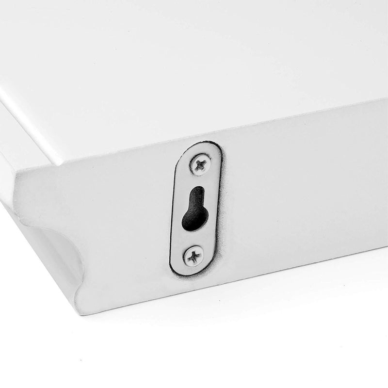 Kloveyleaf Floating Shelves Set of 2 Modern Style Shelves for Bedroom, Kitchen, or Bath, Includes Wall Mounting Hardware (White)