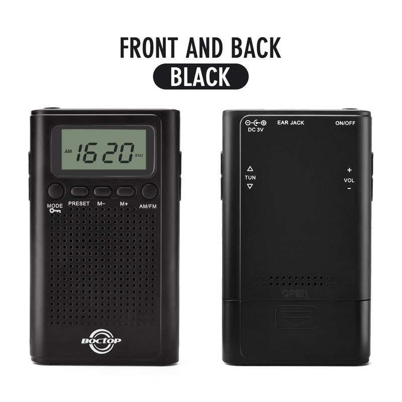 Pocket Radio, Digital AM/FM Radio with Clear Speaker, LCD Screen, Alarm Clock, and Stereo Mode