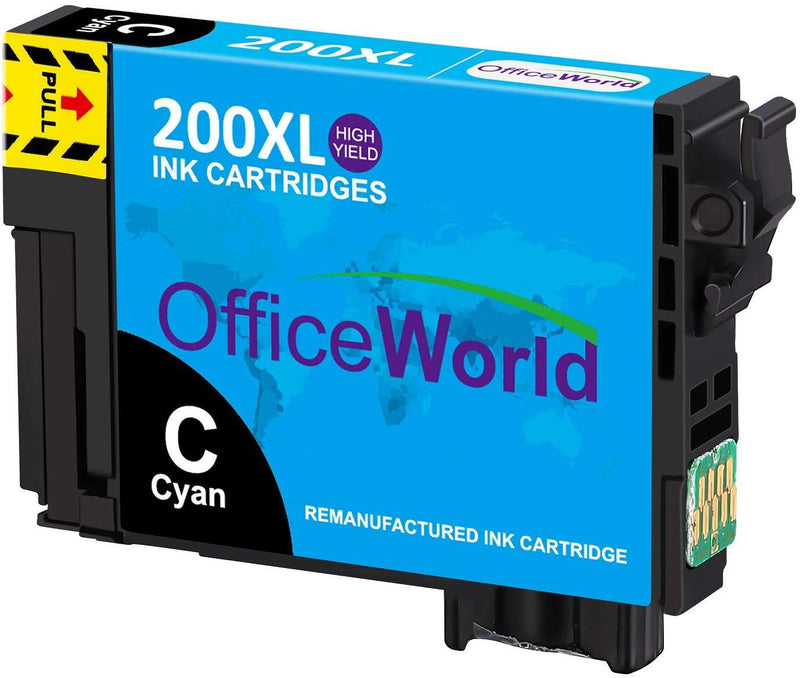 OfficeWorld Remanufactured Ink Cartridge Replacement for Epson 200 XL 200XL T200XL Used for Expression Home XP-200 XP-310 XP-400 XP-410 XP-300, Workforce WF-2520 WF-2540 WF-2530, 5-Pack(2BK/1C/1M/1Y)