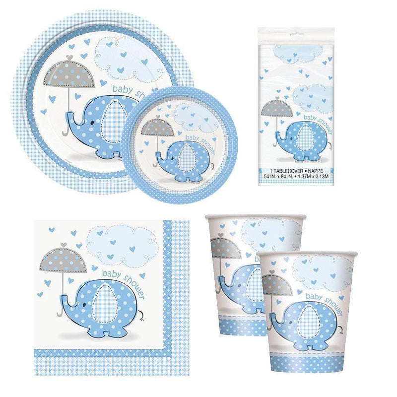 Blue Elephant Baby Shower Party Package - Serves 16 (Blue)