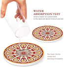 Absorbing Stone Mandala Coasters for Drinks by Teivio - Cork Base, with Holder, Unique Present for Friends, Men, Women, Funny Birthday Housewarming Gifts, Apartment Kitchen Room Bar Decor, Set of 8