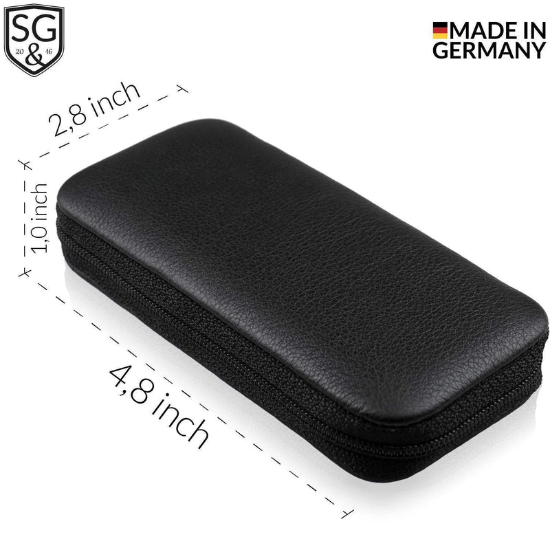 Manicure set made in Germany - 7 piece stainless steel exclusive finger & toe nail clipper set in luxury leather case, made in Solingen Germany