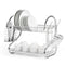 Zippem 2-Tier Dish Drying Rack – Dish Drainer, Chrome Plating Dish Rack, Includes Utensil Holder, and Drain Board, Silver 15.74 x 14.57 x 9.84 Inches