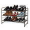 Simple Trending 3-Tier Stackable Shoe Rack, Expandable & Adjustable Shoe Shelf Storage Organizer, Wire Grid, Bronze