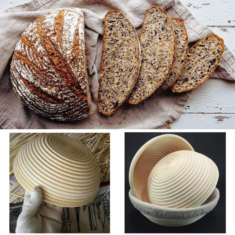 Round Banneton Brotform Bread Dough Proofing Rising Rattan Basket by XUANNIAO