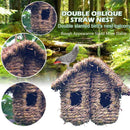 Bird Nest Grass Bird Hut Outdoor Hanging Birdhouse Canaries Nest Chickadee House, Wren Nest Fiber Hand-Woven Bird House Roosting Pocket Bird Hideaway Sparrow House for Finch