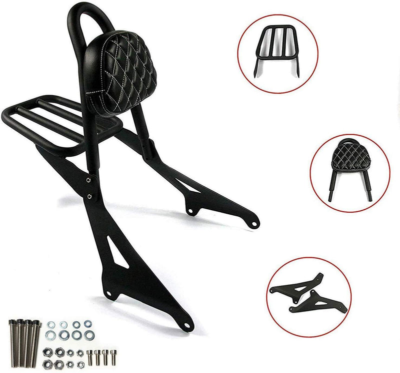 Motorcycle Detachable Backrest Passenger Pad Driver Rider Sissy Bar with Luggage Rack For Yamaha Stryker 1300 XVS1300