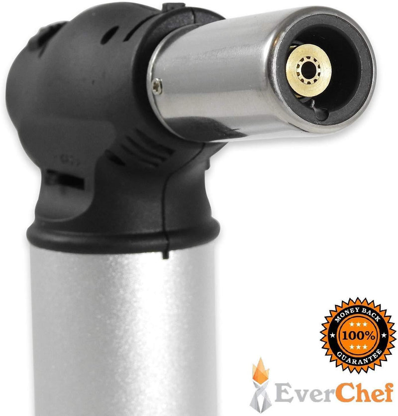 EverChef Premier Culinary Kitchen Torch - Chef Recommended - Professional Grade with Safety Features - Refillable Butane Blow Torch - Great for Crème Brulee, Pastries and Other Delicious Dishes