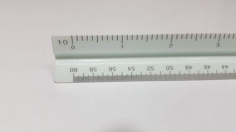 Triangular Engineering Scale Ruler by Ferocious Viking with Color-Coded Grooves with Fractions of an inch 1:10, 1:20, 1:30, 1:40, 1:50, 1:60