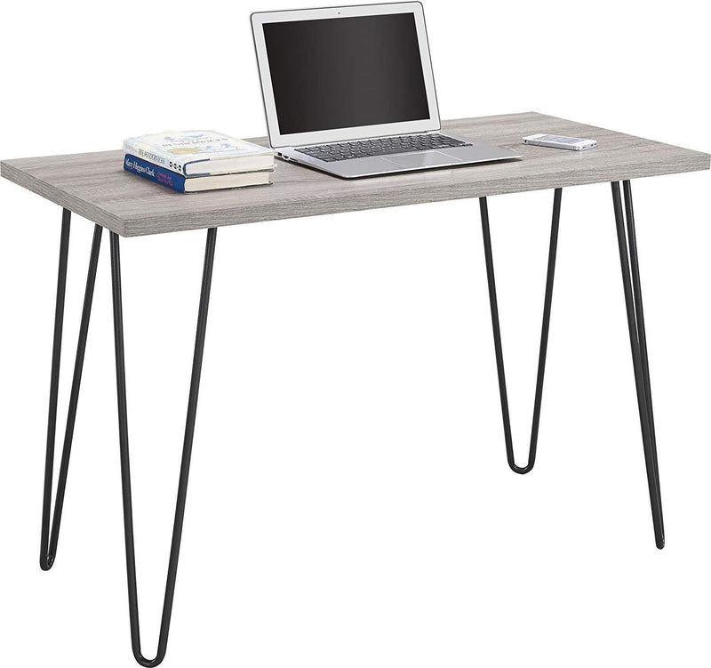 Ameriwood Home Owen Retro Desk with Metal Legs Weathered Oak