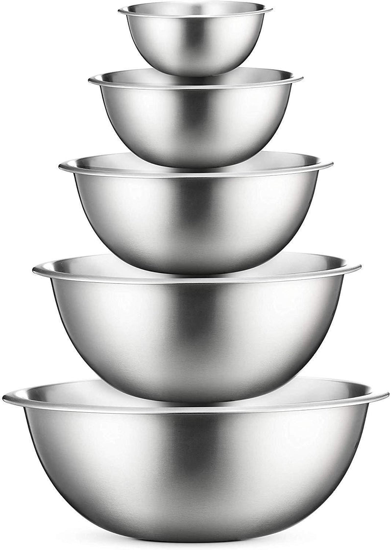 Premium Stainless Steel Mixing Bowls (Set of 6) Stainless Steel Mixing Bowl Set - Easy To Clean, Nesting Bowls for Space Saving Storage, Great for Cooking, Baking, Prepping by Veracity & Verve