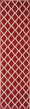 Ottomanson Ottohome Collection Contemporary Morrocan Trellis Design Non-Skid (Non-Slip) Rubber Backing Runner Rug, 20" X 59", Red