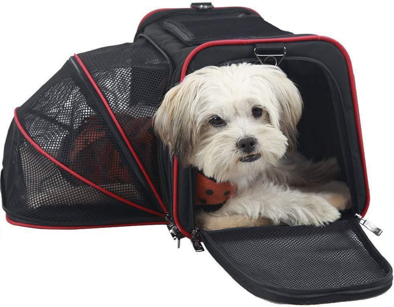 Airline Approved Cat Carrier – KiddyWoof Small Pet Carrier Travel Dog Purse Bag, Portable Soft Sided Cat Carrier with Two Side Expandable for Little Animals, Rabbit, Kitties, Kitten and Puppy